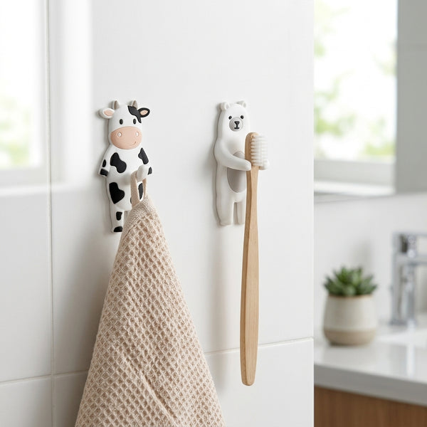 Ganci Adesivi Animaletti per Porta e Parete