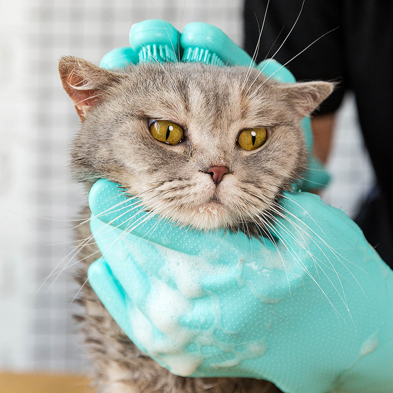 Guanto spazzola in silicone per toelettatura cani e gatti, foto 5